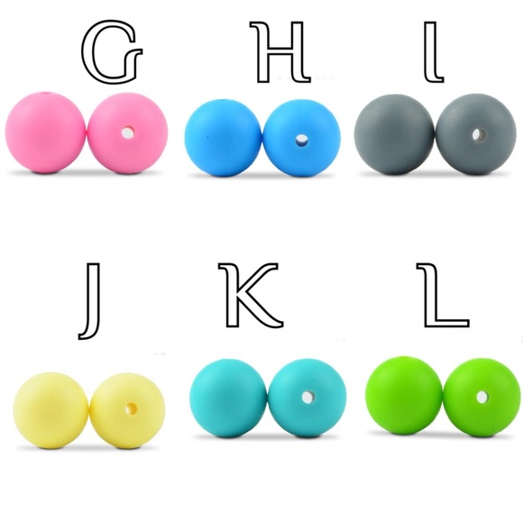 (50 ct) 15mm Silicone Beads - Picture 4 of 4